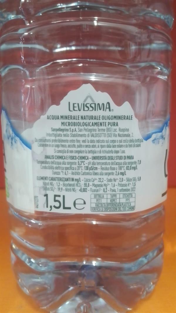 ACQUA LEVISSIMA NATURALE LT 1,5X6 PZ