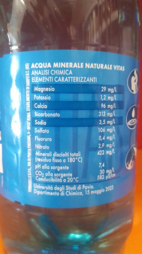 ACQUA VITASNELLA NATURALE LT 1.5X6 PZ