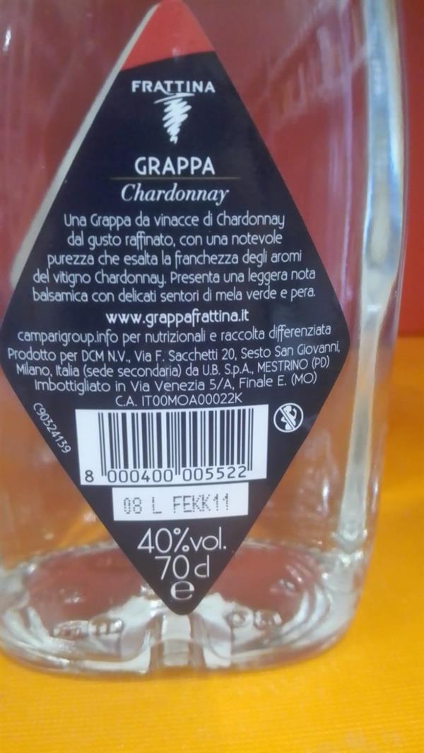 GRAPPA FRATTINA CHARDONNAY 1 PZ=70 CL