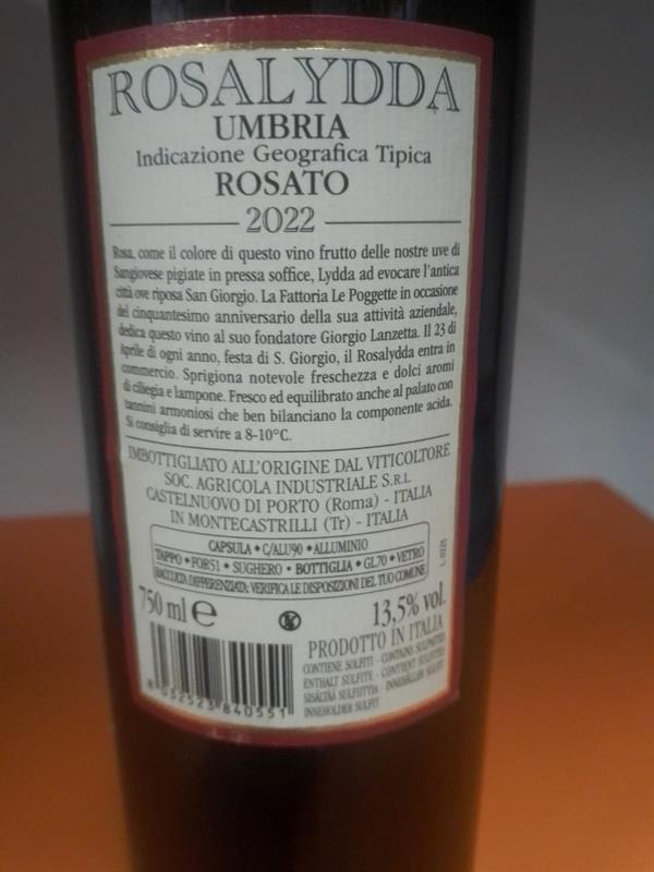 VINO ROSALYDDA IGT ROSATO FATTORIA LE POGGETTE LT 0.75X1PZ